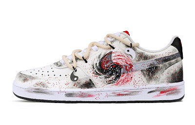 Nike Court Vision 1 Low Abrasion Resistant Low Top Skateboard Shoes Men's Beige Black Red