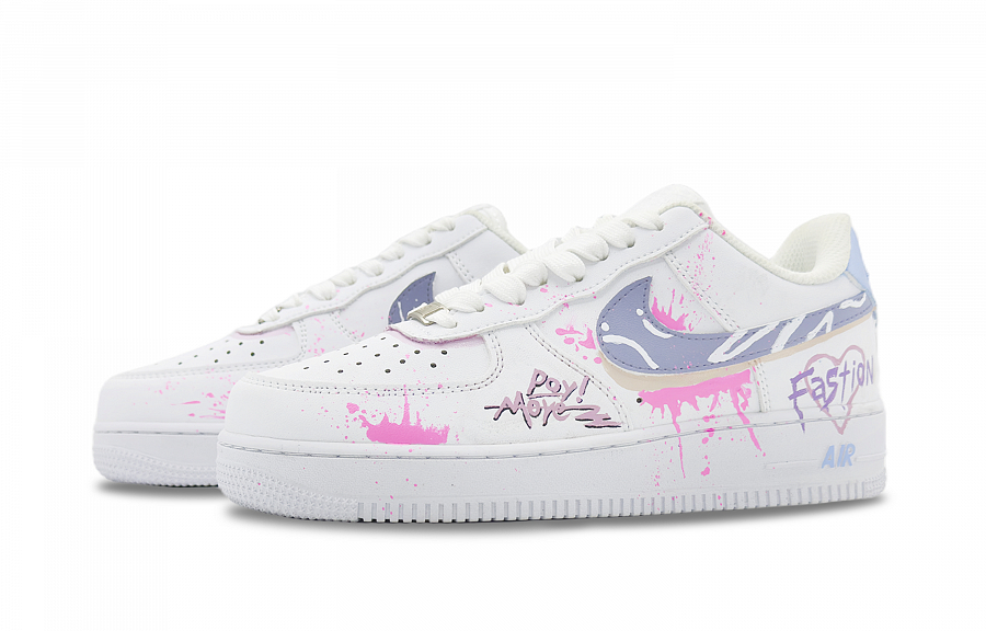 Nike Air Force 1 Color Rhythm Abrasion Resistant Low Top Skateboard Shoes Unisex White купить в интернет-магазине Yoocart с быстрой доставкой по России.