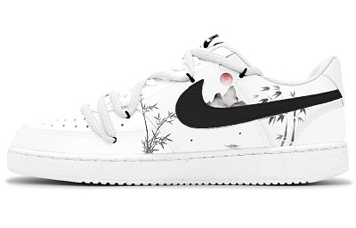 Nike Court Vision 1 Anti-Slip Wear-Resistant Low-Top Skateboard Shoes Men's Black White