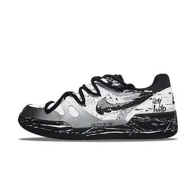 Nike Full Force Slip-Resistant Cushioning Abrasion-Resistant Low-Top Skateboard Shoes Men's Black White