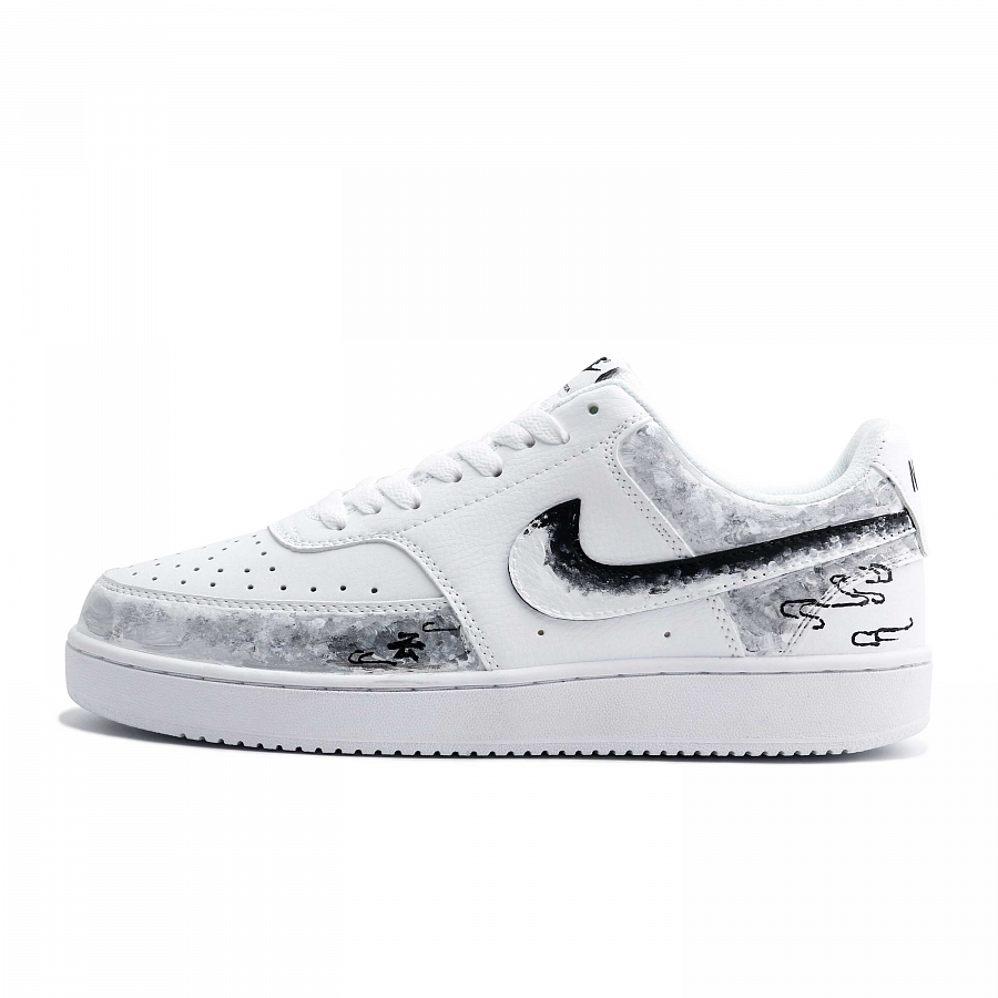 Nike Court Vision 1 Ink Shadow Graffiti Wear resistant And Lightweight Low Top Skateboard Shoes Men's Black White Gray купить в интернет-магазине Yoocart с быстрой доставкой по России.