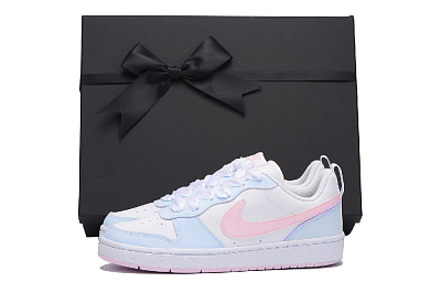 Nike Court Borough Coverage Anti-Slip And Wear-Resistant Low-Top Skateboard Shoes Women's Pink White
