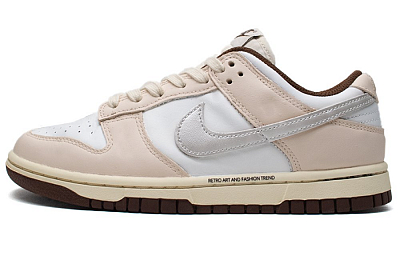 Nike Dunk Low Cheesey Milk Coffee Shock Absorbers Low Top Skateboard Shoes Women's Lotus Color