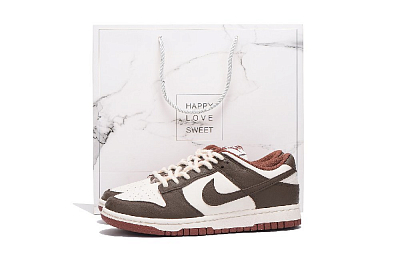 Nike Dunk Coverage Slip Resistant And Abrasion Resistant Low Top Skateboard Shoes Unisex Tea Brown