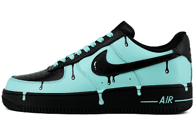 Nike Air Force 1 Abrasion Resistant Height Increasing Low Top Skateboard Shoes Men's Blue