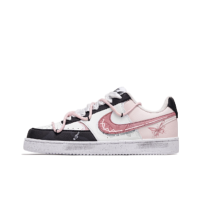 Nike Court Vision 1 Lively Island, A Glimpse Of Dreams Slip Resistant Low Top Skateboard Shoes Men's Pink White