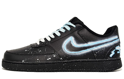 Nike Court Vision Abrasion Resistant Low Top Skateboard Shoes Unisex Bell Blue