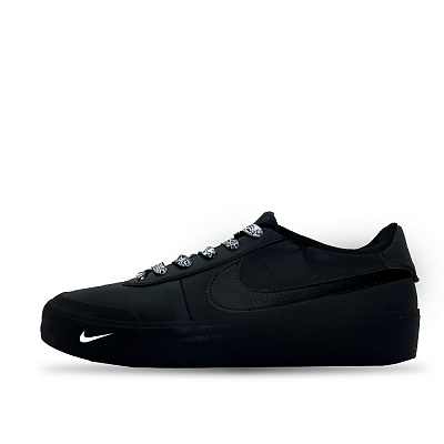 Nike Court Shot Dark Tide Anti Slip Wear Resistant Low Top Skateboard Shoes Men's Black White