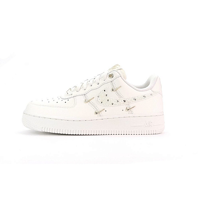 Nike Air Force 1 Anti Slip Wear Resistant Low Top Skateboard Shoes Women's White Gold