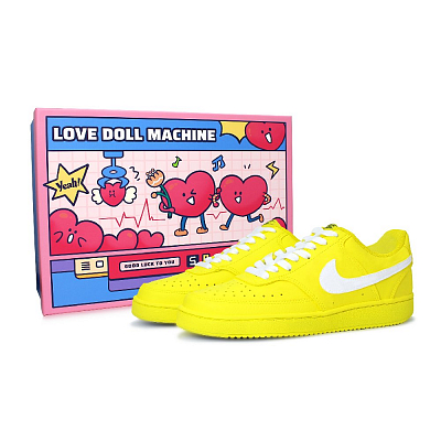 Nike Court Vision 1 Skateboard Shoes Men's Low top Yellow/White