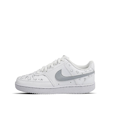 Nike Court Vision 1 Disordered Sequence Abrasion Resistant Low Top Skateboard Shoes Women's White