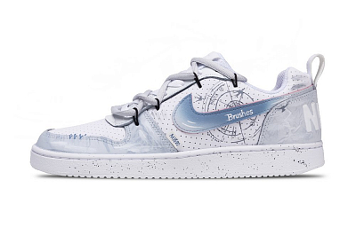Nike Court Borough Time Guide Abrasion Resistant Low Top Skateboard Shoes Men's White Gray