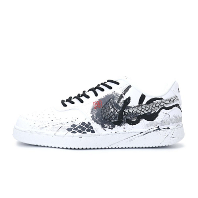 Nike Court Vision 1 Breathable Low-Top Skateboard Shoes Men's Black Gray White