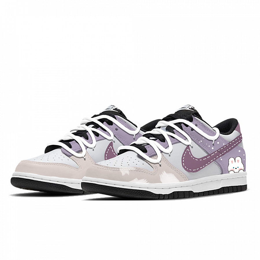 Nike Dunk Abrasion Resistant Low Top Skateboard Shoes Women's Purple White купить в интернет-магазине Yoocart с быстрой доставкой по России.