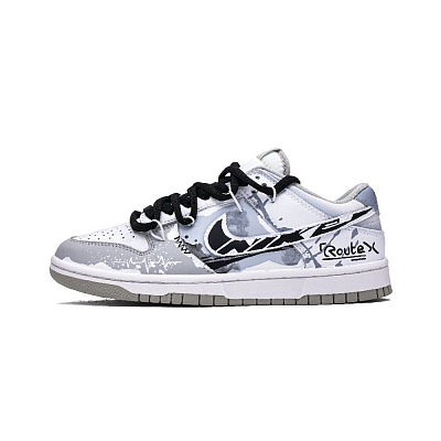 Nike Dunk Slip Resistant Shock Absorbers Low Top Skateboard Shoes Unisex Light Gray