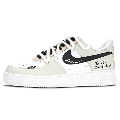 Nike Air Force 1 Beautiful Moments Anti Slip Wear Resistant Low Top Skateboard Shoes Unisex Light Gray
