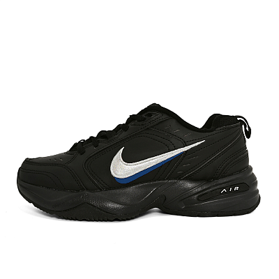 Nike Air Monarch 4 Qi Horse Abrasion Resistant Low Top Chunky Sneakers Unisex Black Blue