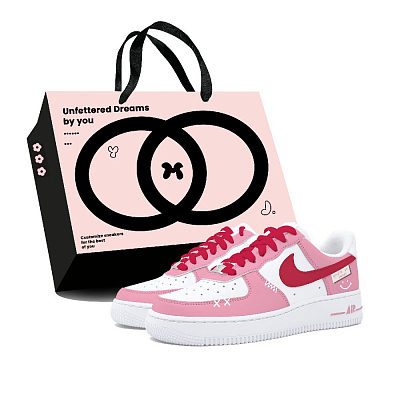 Nike Air Force 1 Anti Slip Wear Resistant Low Top Skateboard Shoes Women's Pink