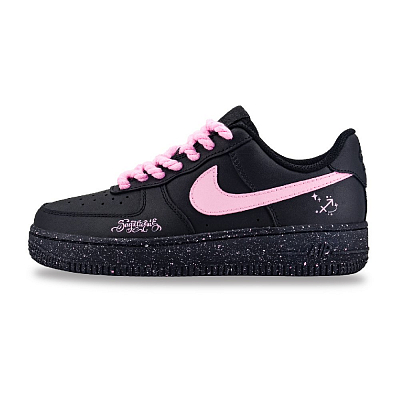 Nike Air Force 1 Sagittarius Girlish Anti-Slip Wear-Resistant Low-Top Skateboard Shoes Women's Black Pink