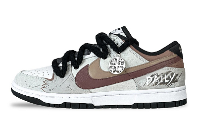 Nike Dunk Wear resistant And Lightweight Low Top Skateboard Shoes Unisex Gray