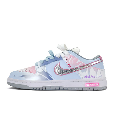 Nike Dunk Y VELE Quality Manufacturing, Heartbeat Dictionary Low Top Skateboard Shoes Unisex Light Blue