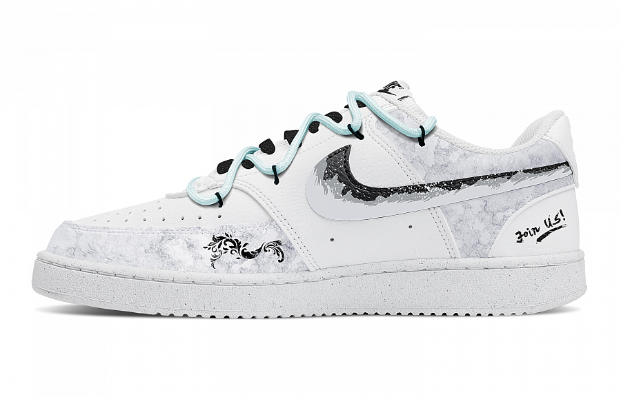Nike Court Vision 1 Pattern Pink Heart Black Box Slip Resistant Cushioning Low Top Skateboard Shoes Men's White купить в интернет-магазине Yoocart с быстрой доставкой по России.