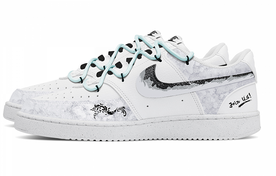Nike Court Vision 1 Pattern Pink Heart Black Box Slip Resistant Cushioning Low Top Skateboard Shoes Men's White купить в интернет-магазине Yoocart с быстрой доставкой по России.