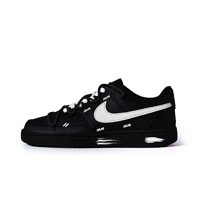 Nike Court Vision Anti Slip Wear Resistant Low Top Skateboard Shoes Unisex Black Beige