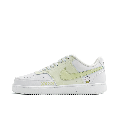 Nike Court Vision 1 Usagi Tsukino Yellow Rabbit Anti Slip Wear Resistant Low Top Skateboard Shoes Unisex White