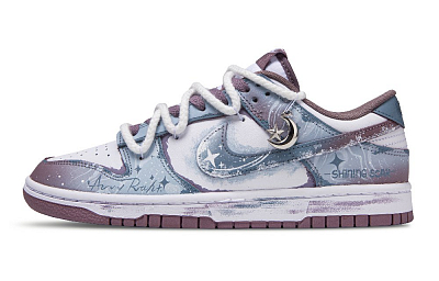 Nike Dunk Purple Night Star Quick Dry Lightweight Breathable Low Top Skateboard Shoes Men's Blue Purple