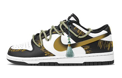 Nike Dunk Skateboard Shoes Unisex Low Top Black/White/Yellow