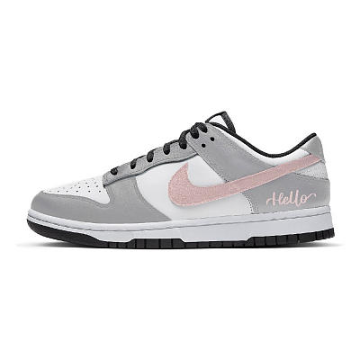Nike Dunk Haze Gray Pink Abrasion Resistant Low Top Skateboard Shoes Unisex Gray White