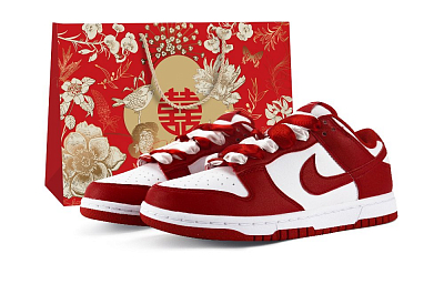 Nike Dunk Slip Resistant, Abrasion Resistant, Lightweight Low Top Skateboard Shoes Unisex Red