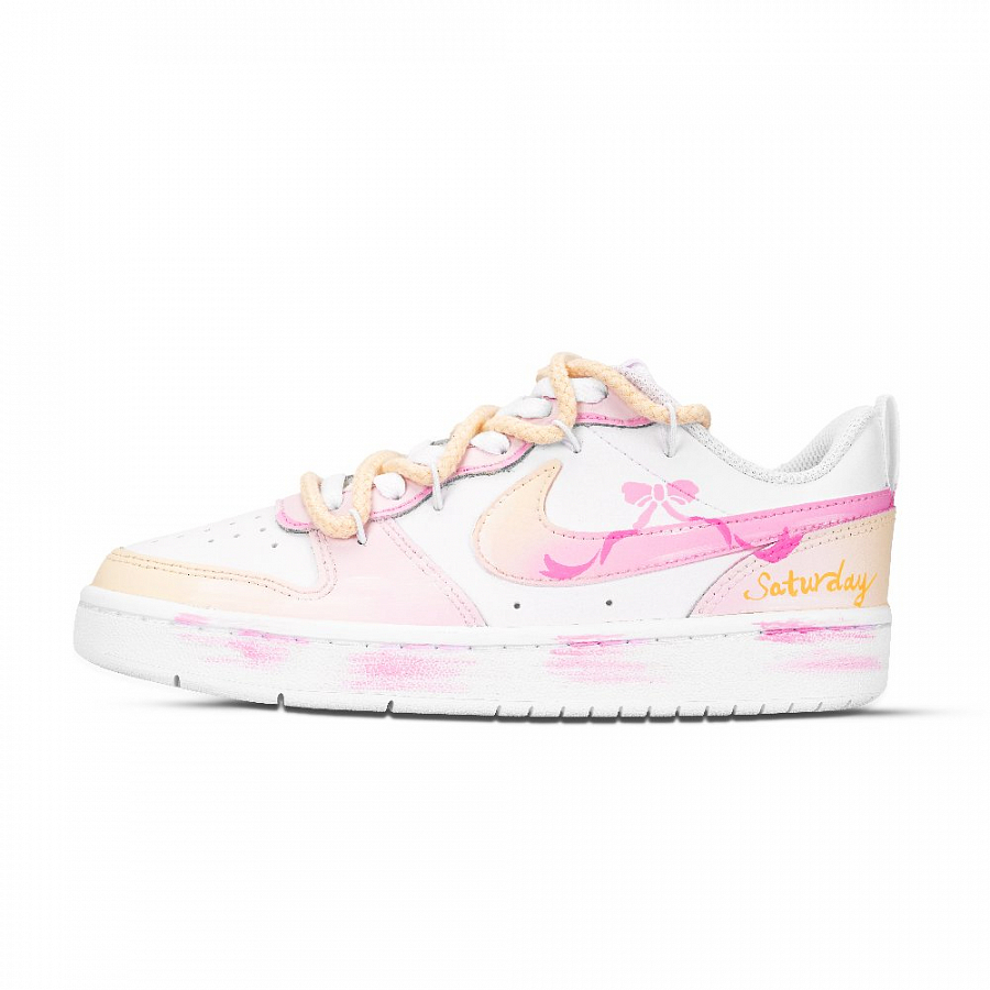 Nike Court Borough Dreamy Pastoral Abrasion Resistant Low Top Skateboard Shoes Unisex Yellow Pink White купить в интернет-магазине Yoocart с быстрой доставкой по России.