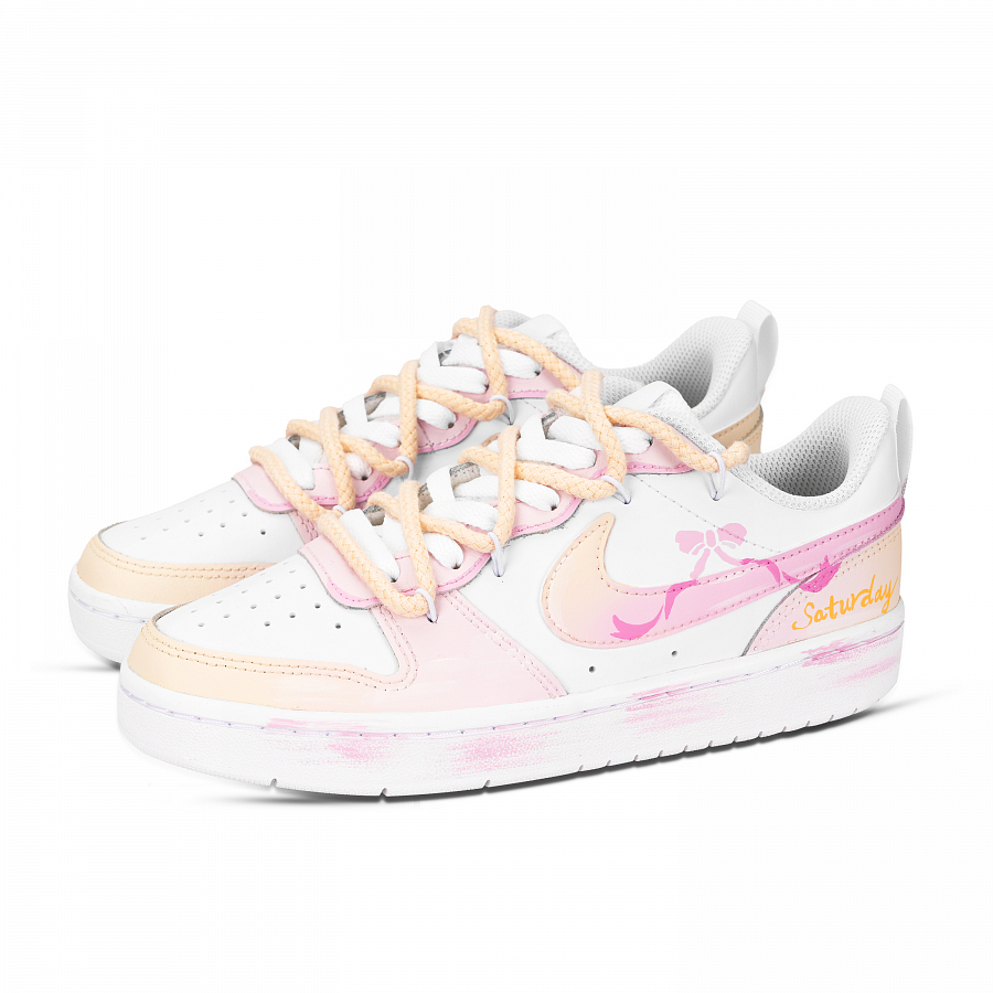 Nike Court Borough Dreamy Pastoral Abrasion Resistant Low Top Skateboard Shoes Unisex Yellow Pink White купить в интернет-магазине Yoocart с быстрой доставкой по России.