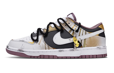 Nike Dunk Abrasion Resistant Low Top Skateboard Shoes Men's Light Gray