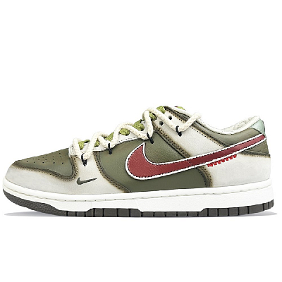 Nike Dunk Anti-Slip Wear-Resistant Low-Top Skateboard Shoes Unisex White Green