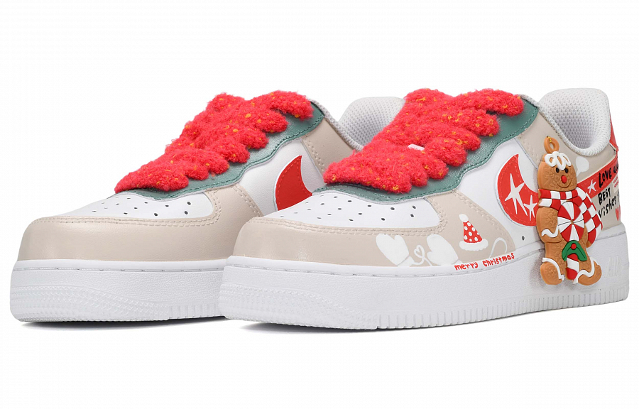 Nike Air Force 1 Slip-Resistant Low-Top Skateboard Shoes Unisex Red White купить в интернет-магазине Yoocart с быстрой доставкой по России.