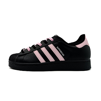 Adidas Originals Superstar Abrasion Resistant Low Top Skateboard Shoes Women's Black Pink