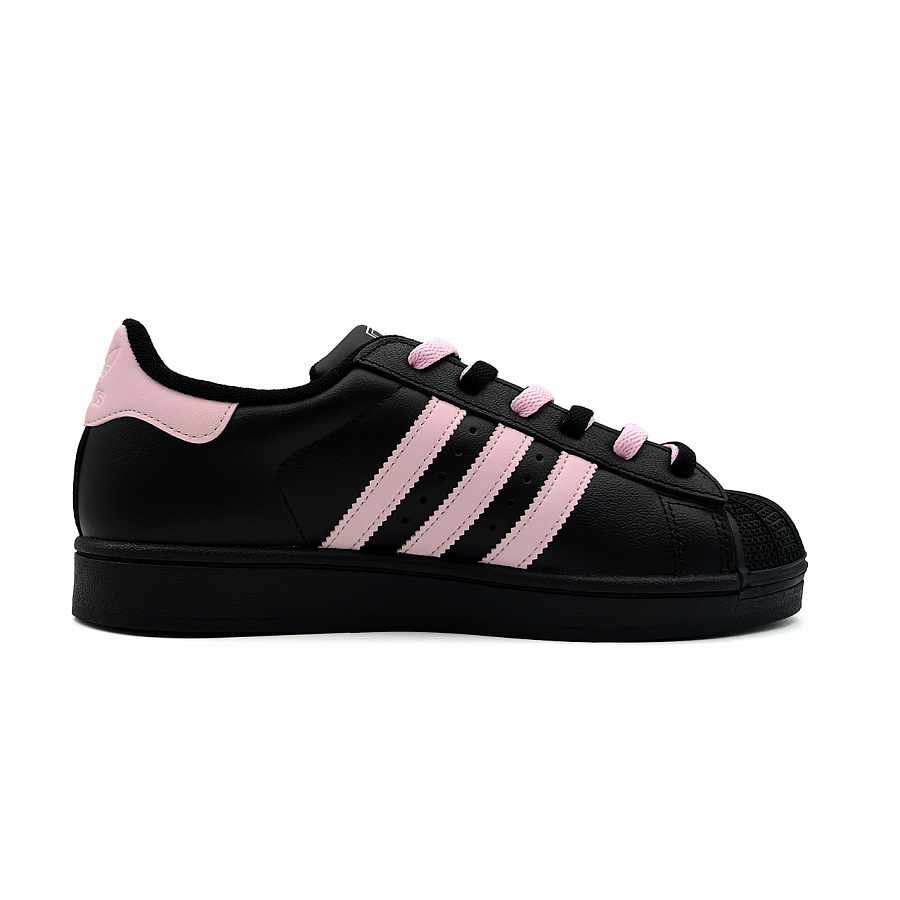 Adidas Originals Superstar Abrasion Resistant Low Top Skateboard Shoes Women's Black Pink купить в интернет-магазине Yoocart с быстрой доставкой по России.