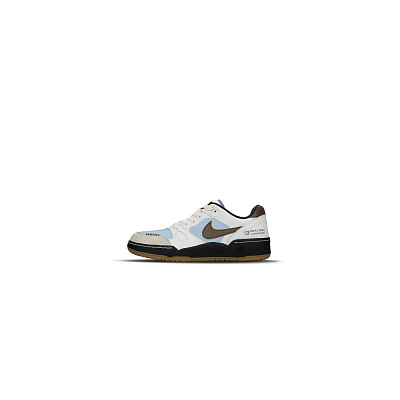 Nike Full Force Anti-Slip Wear-Resistant Low-Top Skateboard Shoes Men's White Blue Brown