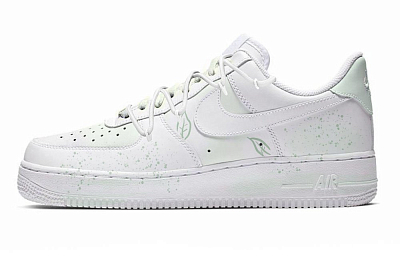 Nike Air Force 1 Low Top Skateboard Shoes Women's White Green