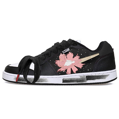 Nike EBERNON Anti-Slip Wear-Resistant Low-Top Skateboard Shoes Men's Black Pink
