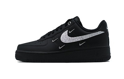 Nike Air Force 1 Sparkling Phantom Anti Slip Wear Resistant Low Top Skateboard Shoes Women's Black Silver