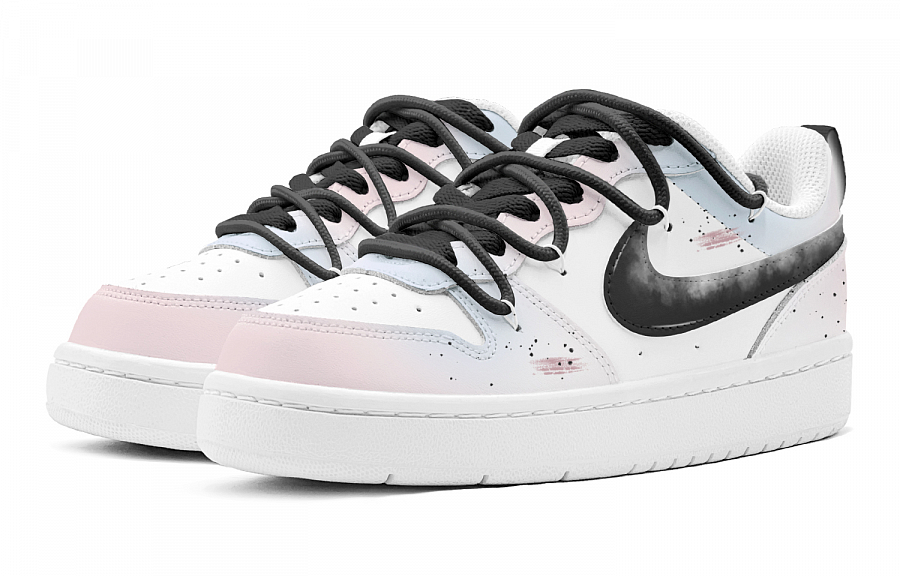 Nike Court Borough Ink Dye Pink Charm Low Top Skateboard Shoes Women's Pink Blue купить в интернет-магазине Yoocart с быстрой доставкой по России.