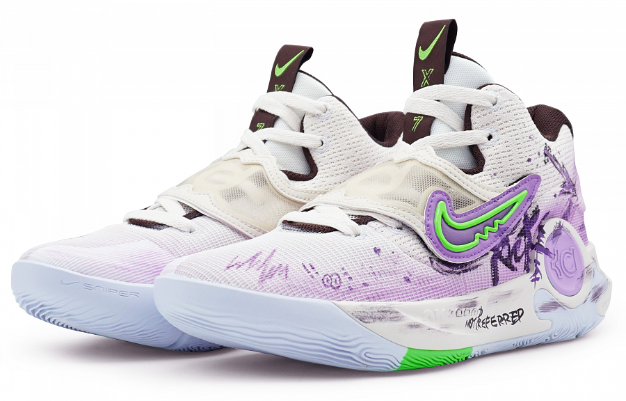 Nike KD Trey 5 X Cushioning Moisture-Wicking Low-Top Basketball Shoes Men's White Purple купить в интернет-магазине Yoocart с быстрой доставкой по России.
