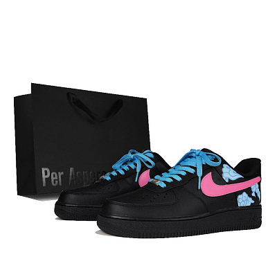 Nike Air Force 1 Low-Top Skateboard Shoes Unisex Blue Pink