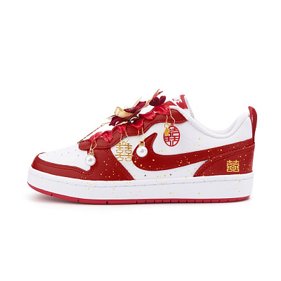 Nike Court Borough 2 Abrasion Resistant Low Top Skateboard Shoes Women's Red
