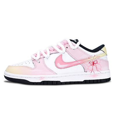 Nike Dunk Anti Slip Wear Resistant Low Top Skateboard Shoes Unisex Yellow White Pink