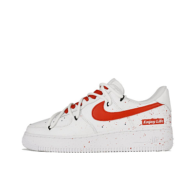 Nike Air Force 1 Low-Top Skateboard Shoes Women's White Red